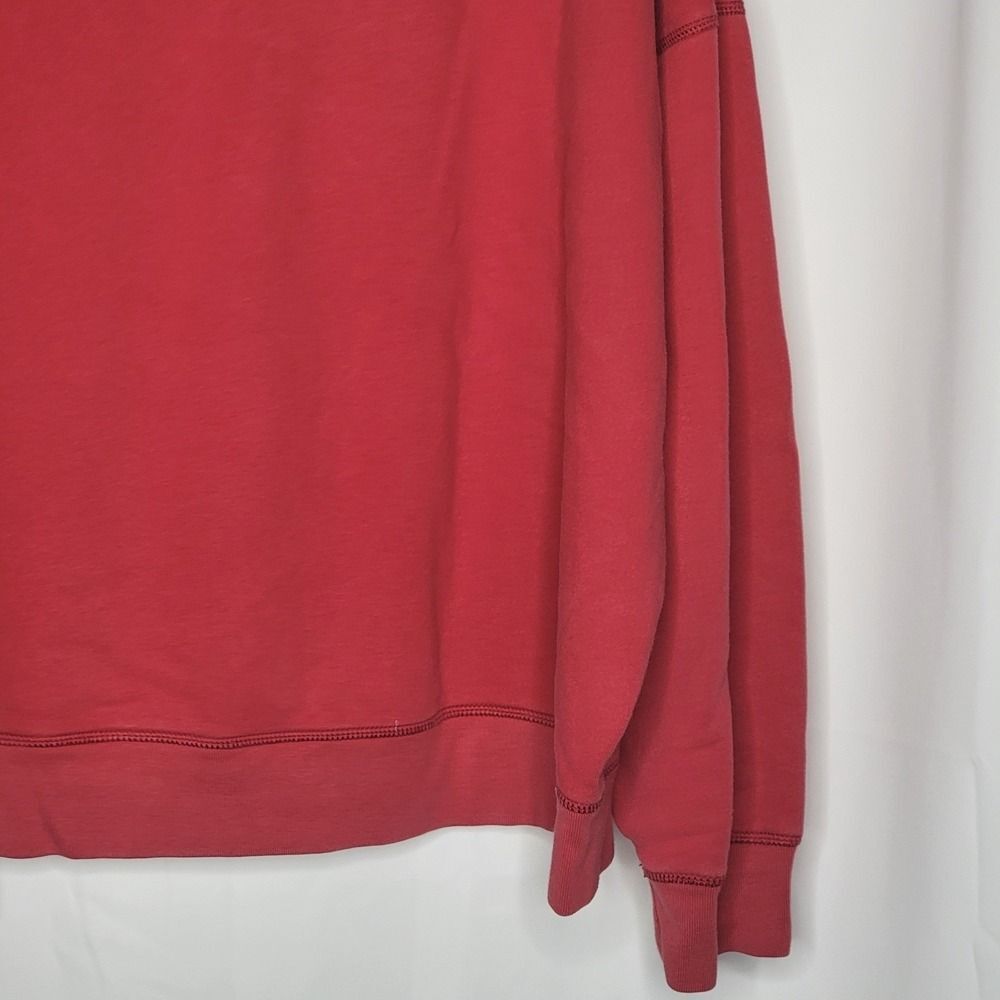 American Eagle Y2K Red White Spell Out Cozy Heavy Hooded Sweatshirt Pocket - Picture 8 of 13